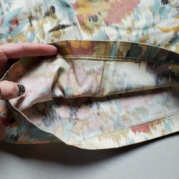 Vintage USA Made Colourful Pastel Abstract Cotton Bermuda Shorts - Picture 8 of 15